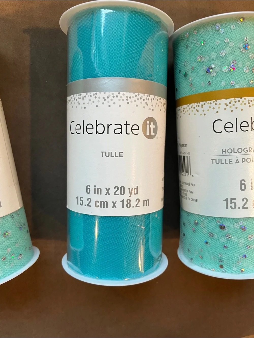Celebrate It Aqua & Teal Decorative Tulle Rolls